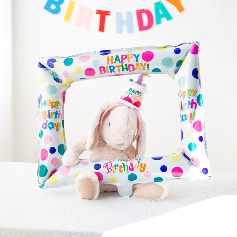 Photo Booth Frame - กรอบรูปบอลลูนเด็กสุขสันต์วันเกิดปาร์ตี้ตกแต่งกลางแจ้งการถ่ายภาพอุปกรณ์ประกอบฉากเด็กทารกอาบน้ำตกแต่งบอลลูน