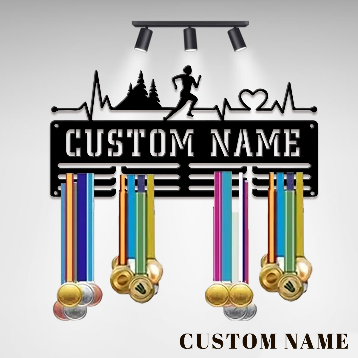 Eve Party - ชั้นวางเหรียญโลหะสำหรับกีฬามาราธอนแบบกำหนดเอง, ของขวัญวันวาเลนไทน์, สำหรับตกแต่งห้อง, เหมาะสำหรับบาสเกตบอล, ฟุตบอล, การออกกำลังกาย