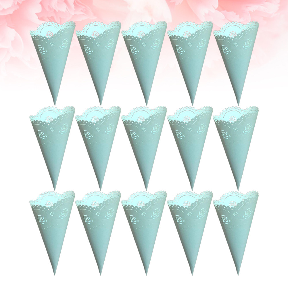 Papercraft Supply Confetti - กรวยกระดาษใส่คอนเฟตติแบบกลวง 20 ชิ้น ทำจากกระดาษคราฟท์แข็งแรง พับง่าย เหมาะสำหรับงานแต่งงานและงานปาร์ตี้