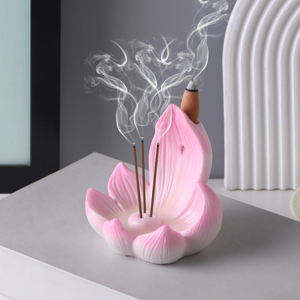 Centerpiece Stick - ที่วางธูปดอกบัว ของตกแต่งโต๊ะกลาง ที่เผาธูปแบบไหลย้อนกลับ ที่วางธูปทรงกรวยเรซิ่น ของตกแต่งบ้าน