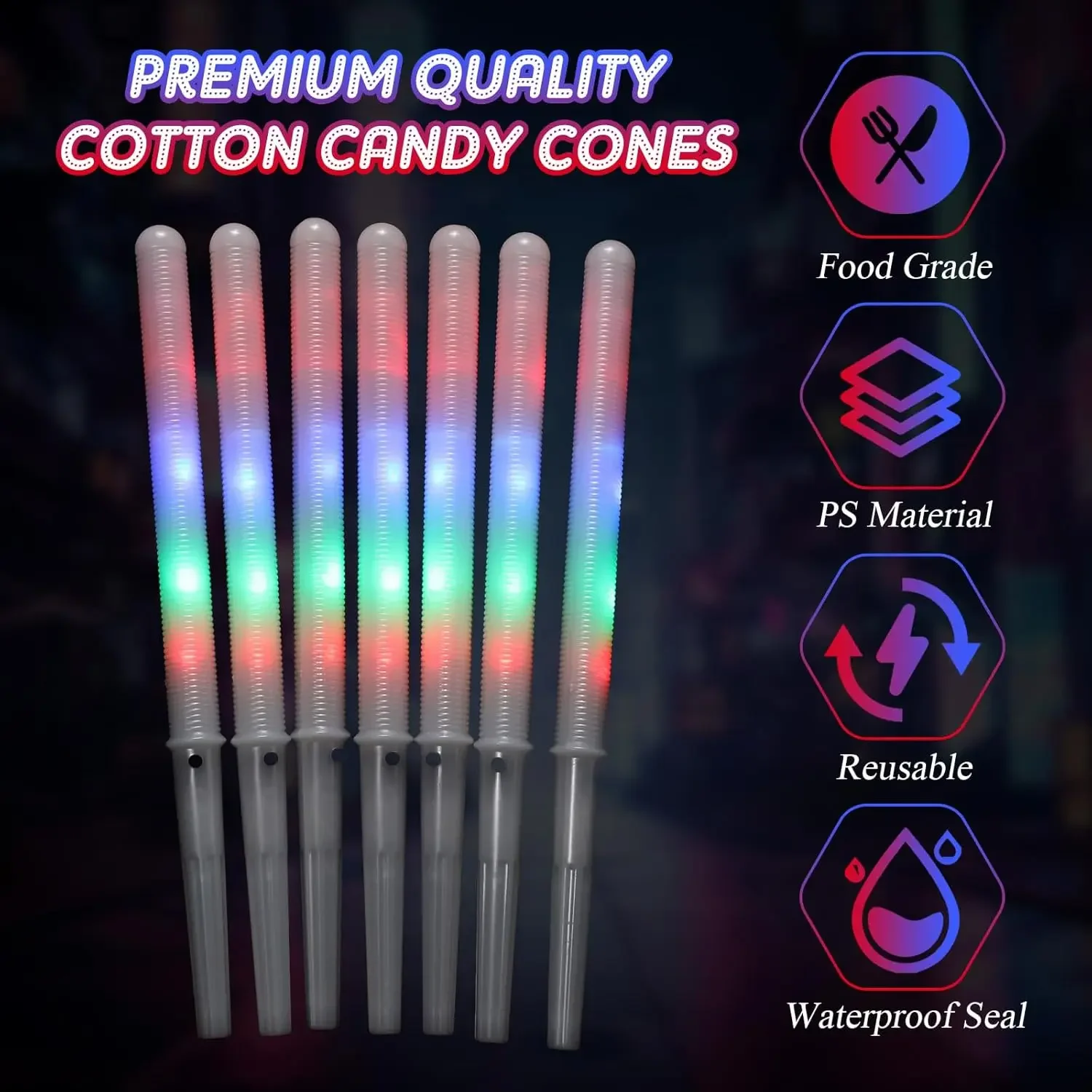 10/30 ชิ้น ไฟ LED รูปทรงกรวยสา - Cotton Candy Cone บทวิจารณ์และราคา