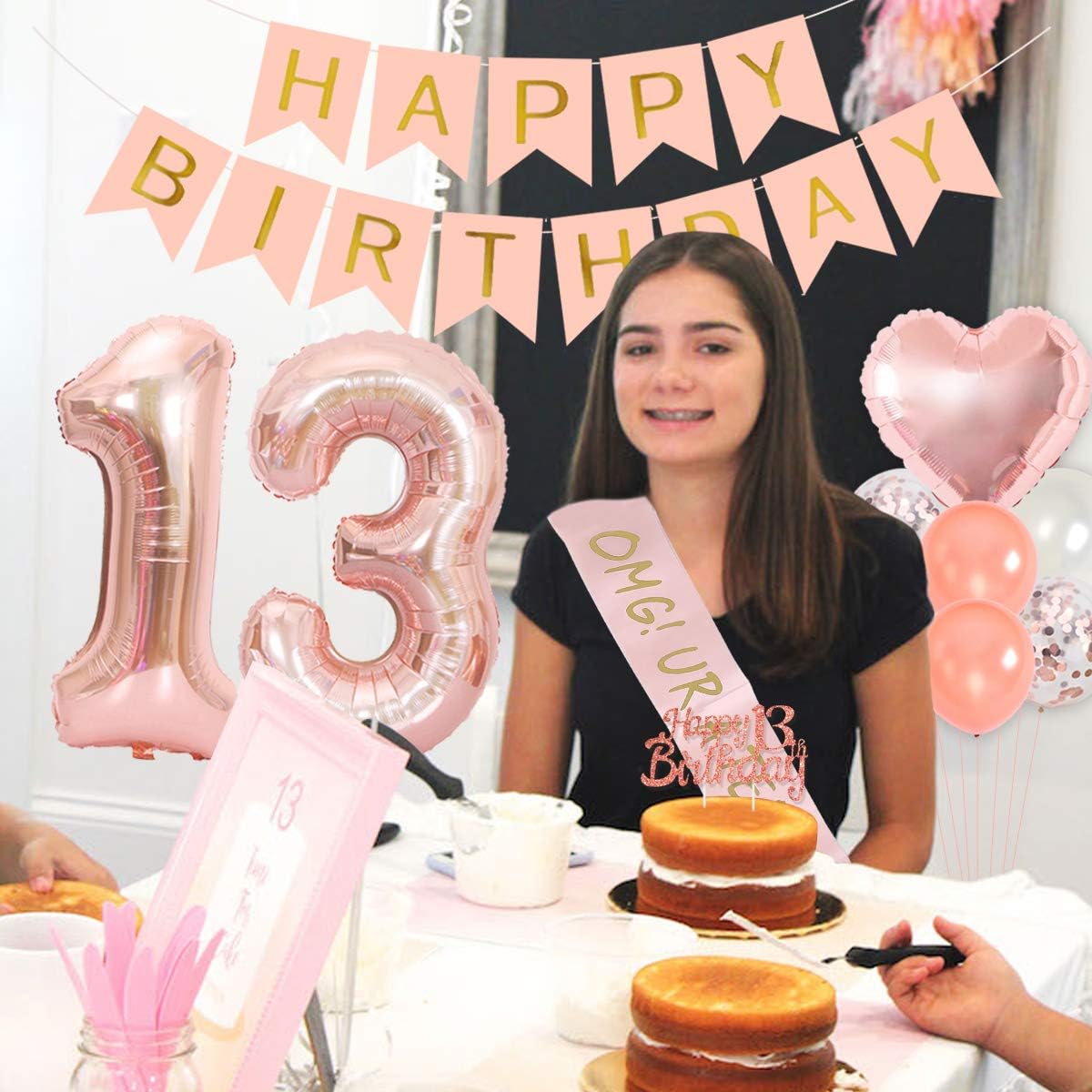 13th Birthday Party ตกแต่งสําห - Party Banner Gold บทวิจารณ์และราคา